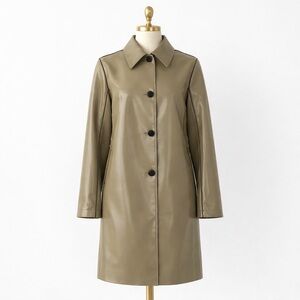NWT Tory Burch Tan Rubberized Single-Breasted Coat